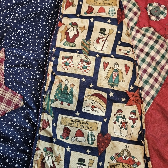 Handmade Country Quilted‎ Patchwork Star Blocks Christmas Tree Skirt V31 - Picture 5 of 8